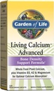 Garden of Life Living Calcium Advanced Bone Density Support Formula, 1,000mg Whole Food Plant Calcium Plus Vitamine D3, K1 e Magnesio per l'assorbimento, 120 Caplets vegetariani