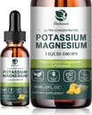 Potassio Magnesio Supplemento Liquido w/Triple Complesso Magnesio Glycinate & Potassium Plus Omega 3, Mossa Mare, Seme Nero, D3K2 & Calcium per Zzz, Gambe &amp; Muscolo-4 FL OZ Goccia