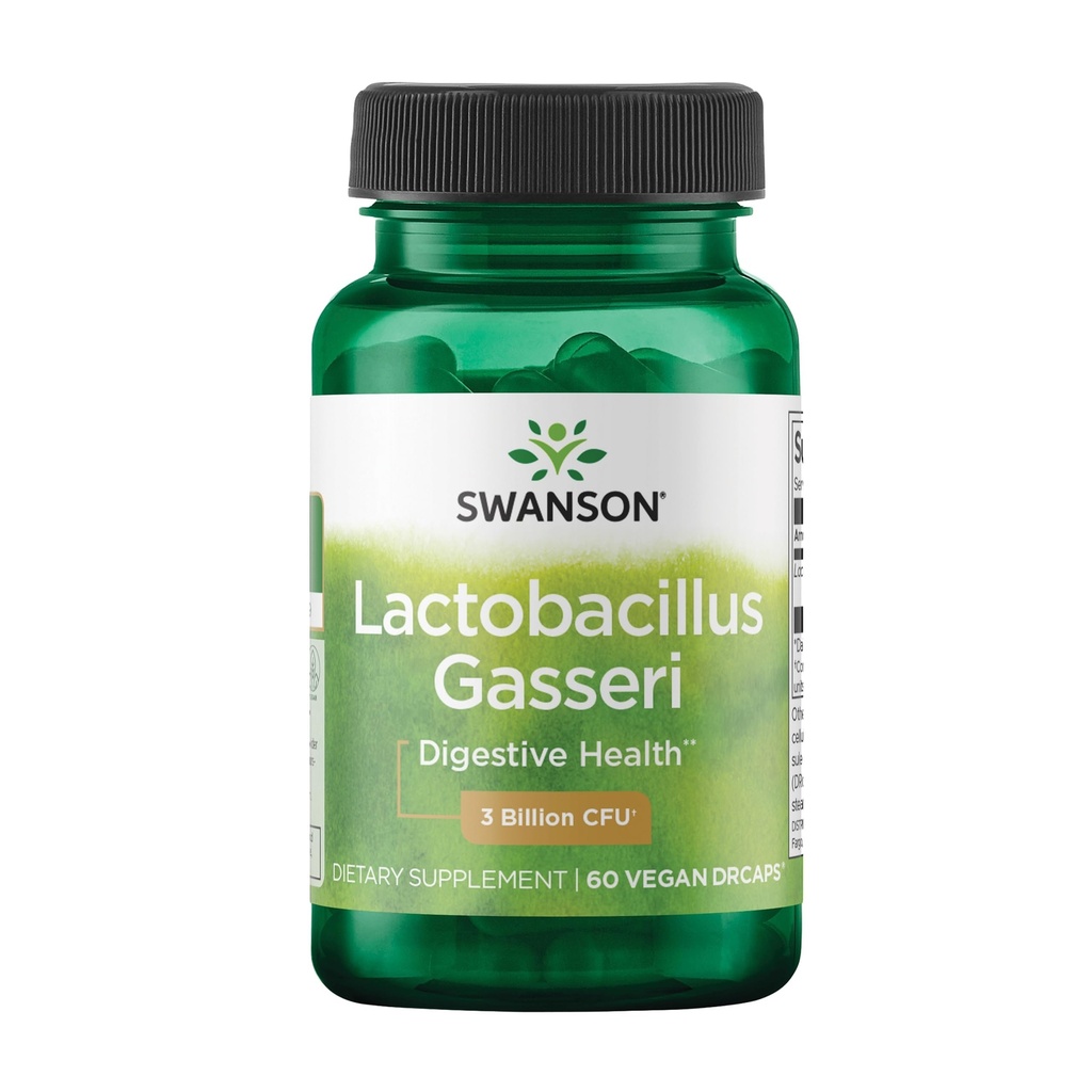 Swanson Lactobacillus Gasseri - Integratore Probiotico che supporta la salute digestiva con 3 miliardi di CFU - Design-Release Satiety & Fat Metabolism Support - (60 capsule vegetali)