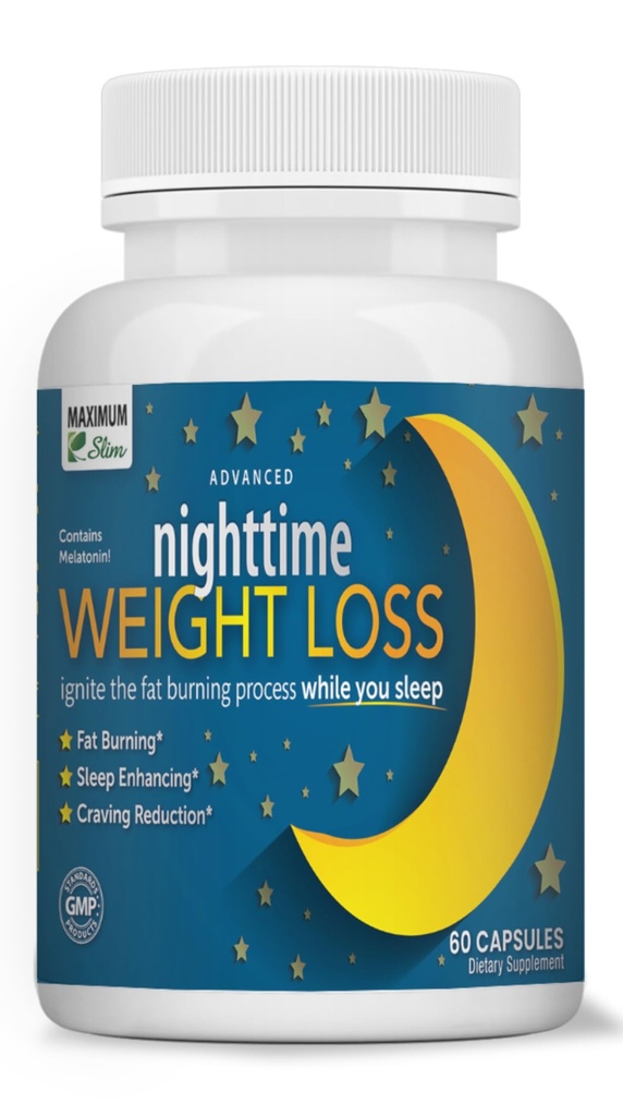 Massima Slim Nighttime Weight Support – Gentle Fat Burning & Sleep Aid – African Mango, Resveratrol & Green Tea – Non-GMO, Vegan, 60 capsule