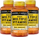 MASON NATURAL Daily Multiple Vitamins with Minerals - 24 Vitamine e Minerali Essenziali, Tutti in Un Multivitamin, Supporta la Salute complessiva, 60 Compresse (Pack of 3)