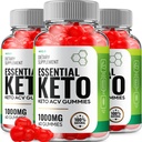 (3 Pack) Essential Keto ACV Gummies - Advanced Formula Essential Keto + ACV Gestione del peso Gummies Aceto di sidro di mele Keto Integratore Dietetico Essenziale Recensioni Vitamina B12 B6 (180 Gummies)