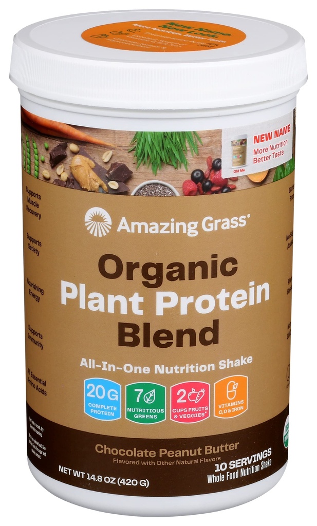 Meravigliosa erba Organic Plant Protein Blend: Vegan Protein Powder, Nuova Protein Superfood Formula, All-In-One Nutrition Shake with Beet Root, Chocolate Peanut Butter, 10 Servings, 14,8 Ounce (Pack of 1)