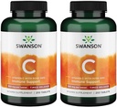 Swanson Timed-Release Vitamina C con Rose HIPS Sistema Immune Support Skin Cardiovascolare Salute Antiossidante Supplemento 500 mg 250 compresse (Tabs) (2 Confezione)