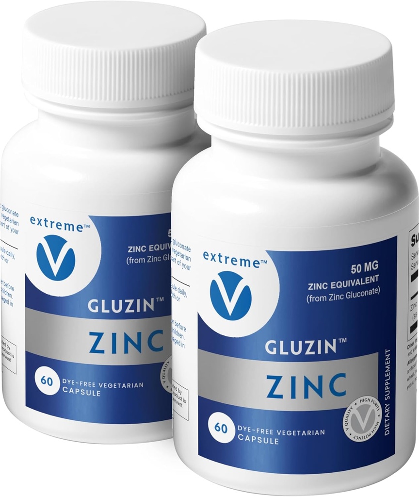 ZINC MG50 - Zinc Gluconate 50mg, (2 bottiglie - 120 capsule)