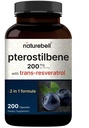 Pterostilbene con 98% Trans-Resveratrolo, 200mg Per Serving, 200 Capsule | Naturally Sourced from Wild Blueberries – Supplemento antiossidante per il supporto di invecchiamento sano – Non-OGM