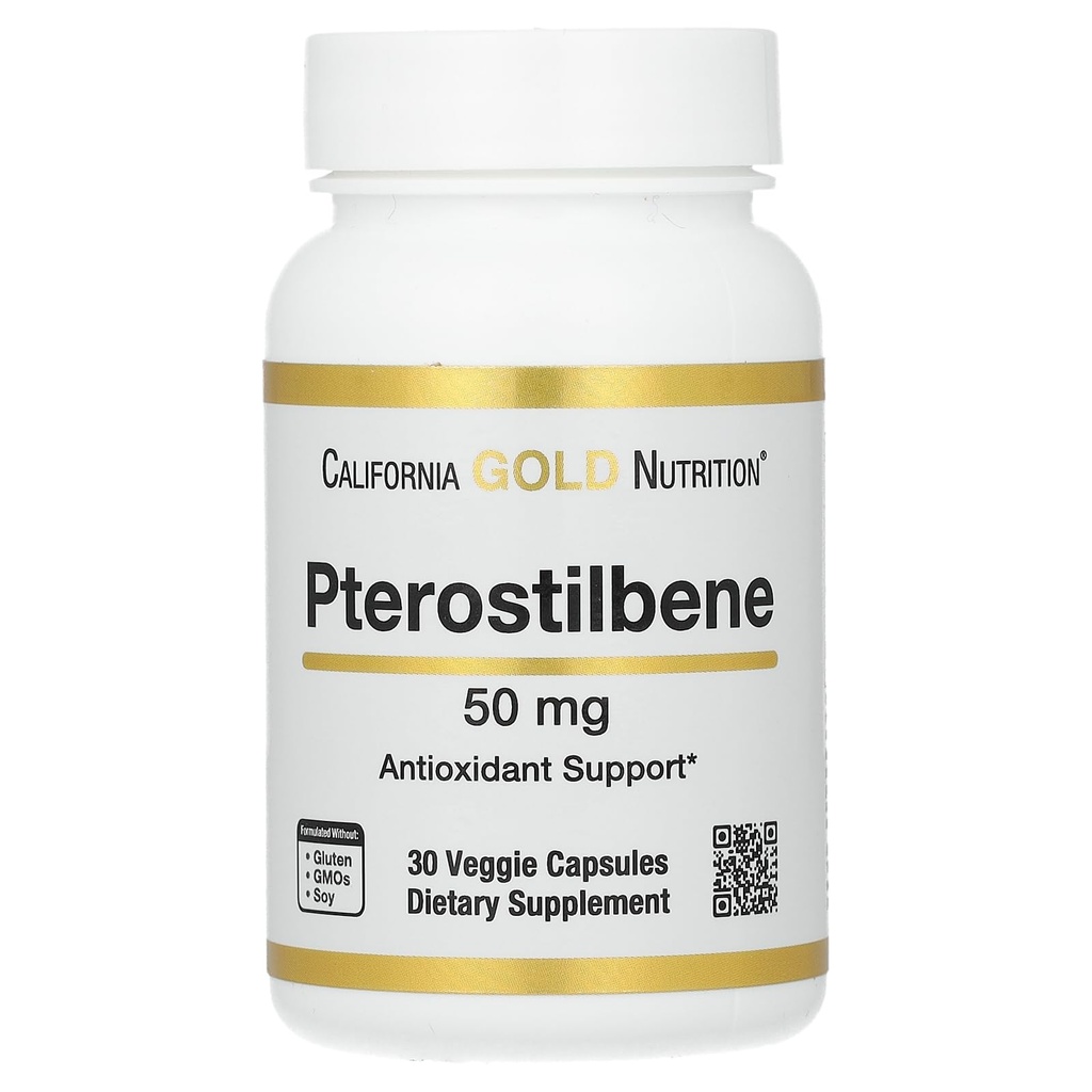 California Gold Nutrition Pterostilbene, 50 mg, 30 capsule vegetali