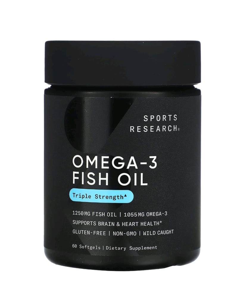 Ricerca sportiva Omega-3 Fish Oil, Triple Strength, 60 Softgels
