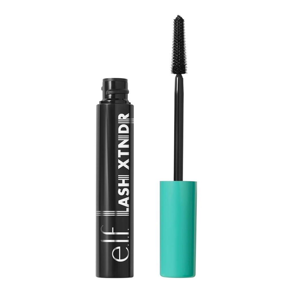 e.l.f. Lash XTNDR Mascara, realizzato con tecnologia di tubazione per l'aspetto delle estensioni della rete, Clump & Flake Free, Vegan & Cruelty-Free, Pitch Black