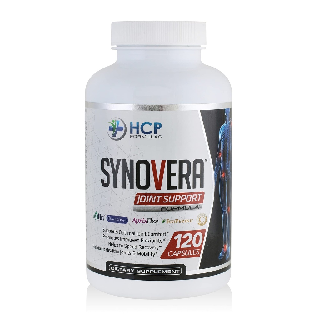 Synovera - Joint Support Complex with Turmeric Extract & Collagen - Mobilità & Flessibilità - Giunti sani, Tendon, Ligamento e Tissue Synovial - Integratore alimentare - 120 Caps