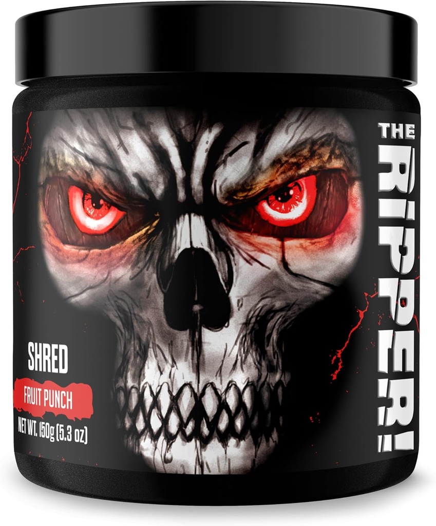 JNX SPORTS The Ripper! Bruciatore grasso termogenico - Punch di frutta 30 Serve | Advanced Fast Acting Thermogenic Pre-Workout, Appetite Suppressant per uomini e donne