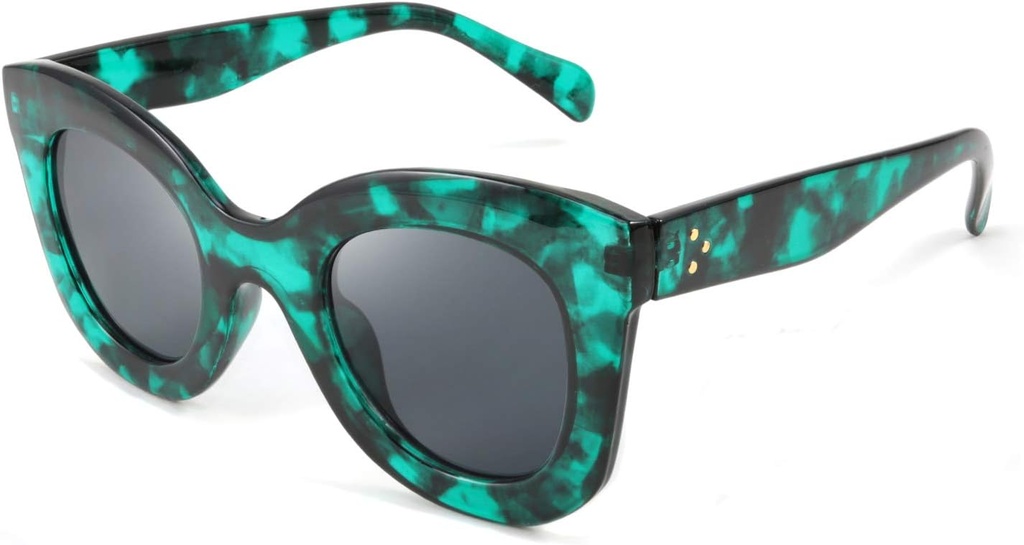 FEISEDY Retro oversize Horn Occhiali da sole Semi Cat Occhio Farfalla Vetro Big Thick Bold Frame B2572
