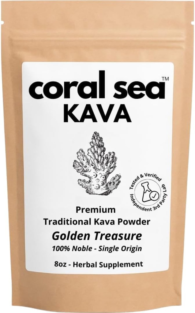 Kava polvere Noble Kava Root Bere Vanuatu tradizionale Grind Tea calmante uplifting bilanciato forte naturale frittura gusto Golden Treasure 8oz