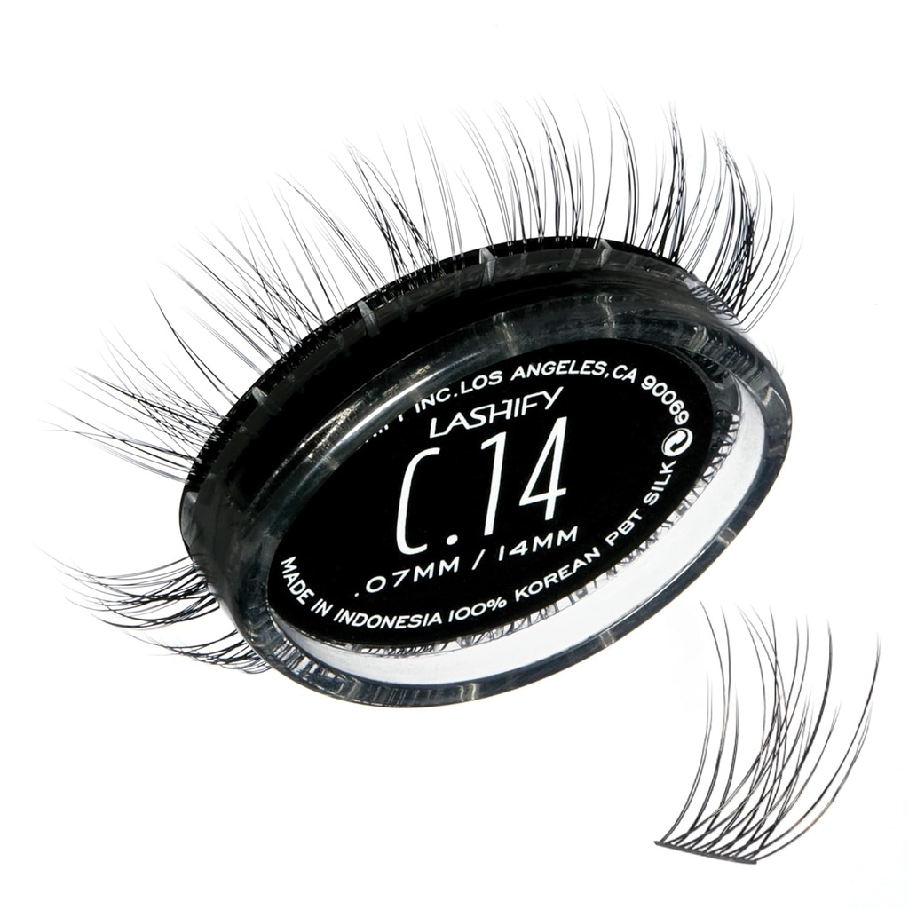 Lashify Curl 14mm Gossamer DIY Estensioni della ciglia ricarica, nero, facile False Ciglia per un look naturale