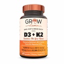 crescere la vitamina D3 K2 w / MCT Olio - 10.000 UI D3, 100 mcg K2 MK7, Calcio, Zinco, BioPerine, Magnesio per assorbimento superiore - 60 capsule