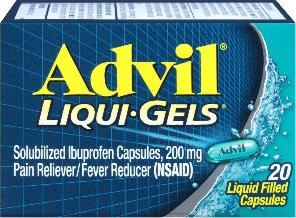 Advil Pain Reliever/Fever Riduttore Liqui-Gels 200mg - 20 ct, Confezione da 3