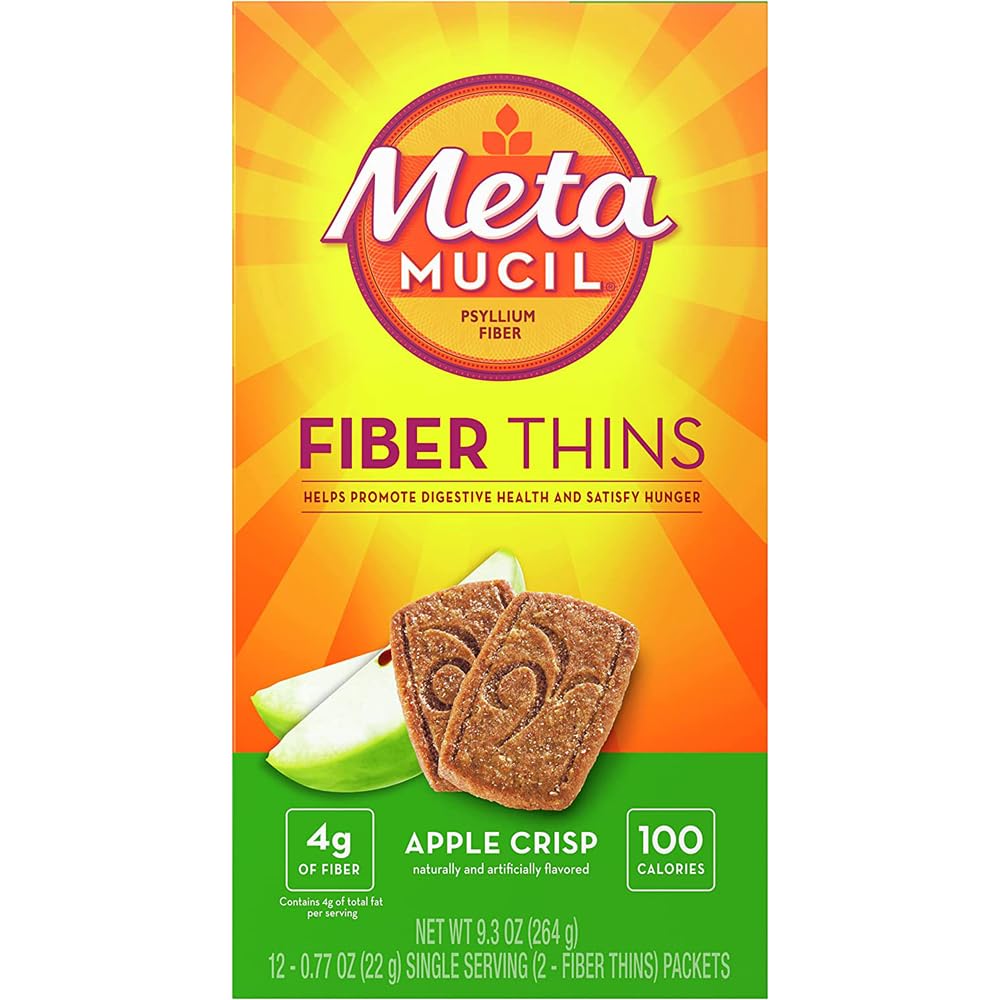 Metamucil MultiGrain Fiber Wafers Apple Crisp - 12 ct, Confezione da 2
