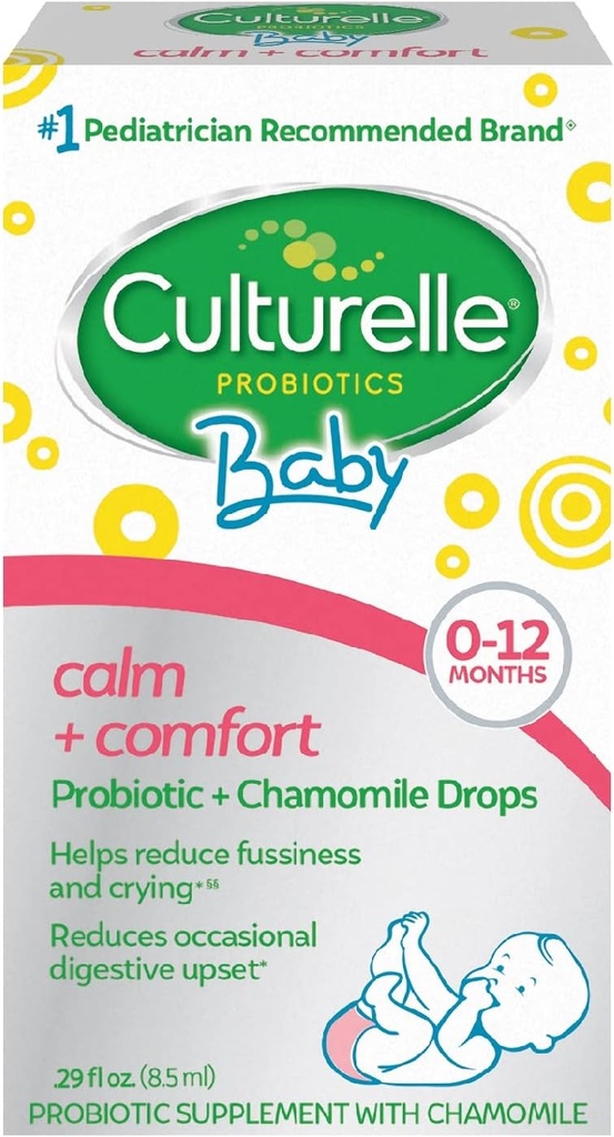 Culturelle Baby Calm + Comfort Probiotici + Camomilla Gocce | Aiuta a ridurre Occasional Infant Digestive Upset, 0.29 fl. oz. Gocce