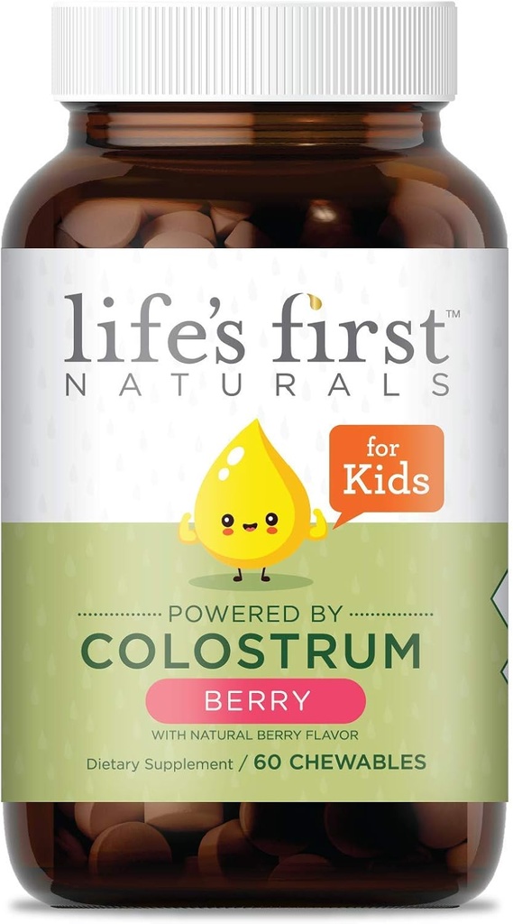 Prima natura per bambini, supplemento nutrizionale con colostrum, bacche miste, 60 Cuscini per bambini
