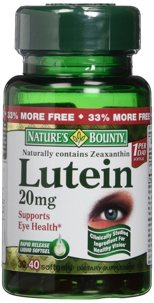 Bounty Nature's Bounty Lutein 20mg, 40 Softgels 40 Count (Pack of 4)