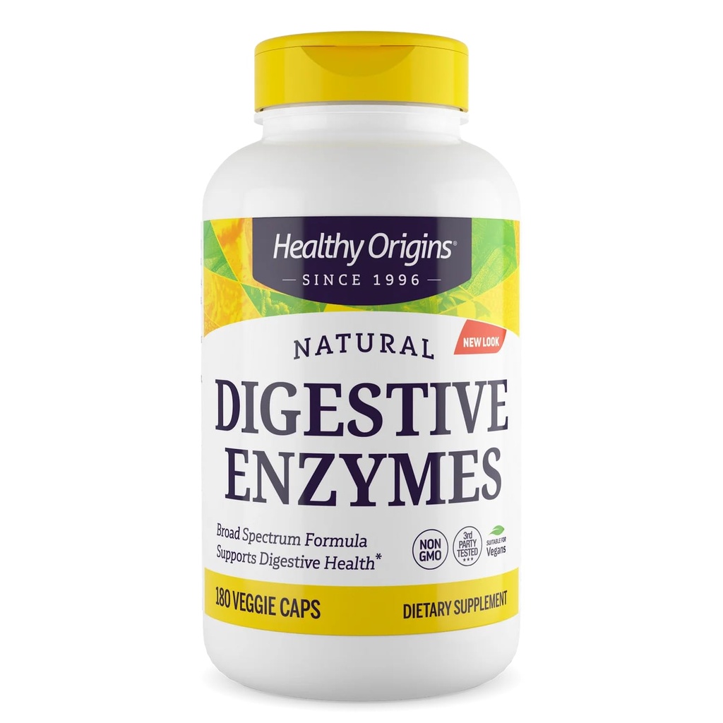 Enzimi digestivi (Broad Spectrum, Non-GMO, Gluten Free, Digestive Support), 180 Caps Veggie