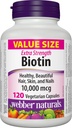 Webber Naturals Biotin Extra Forza 10.000 mcg, 120 capsule