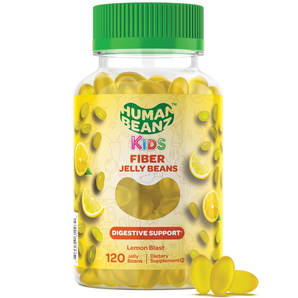 Gummie di gelatina di fibre per i bambini, integratori di fibre per la salute digestiva, gommoso vegetale 120 Jellybeans