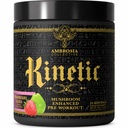 Ambrosia Organic Mushroom Pre Workout Powder with Creatine 3g | Lion's Mane, Cordyceps & Reishi | Clean Pre Workout | Mushroom Energy & Focus | 24 Serve | Guava di fragola