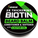 Biotin Beard Balm per gli uomini - 2X Thickening per Beard e Mustache - Organic Mustache Wax con Castor Oil & Meadowfoam – Hydrating Facial Hair Growth Balm & Leave-In Conditioner