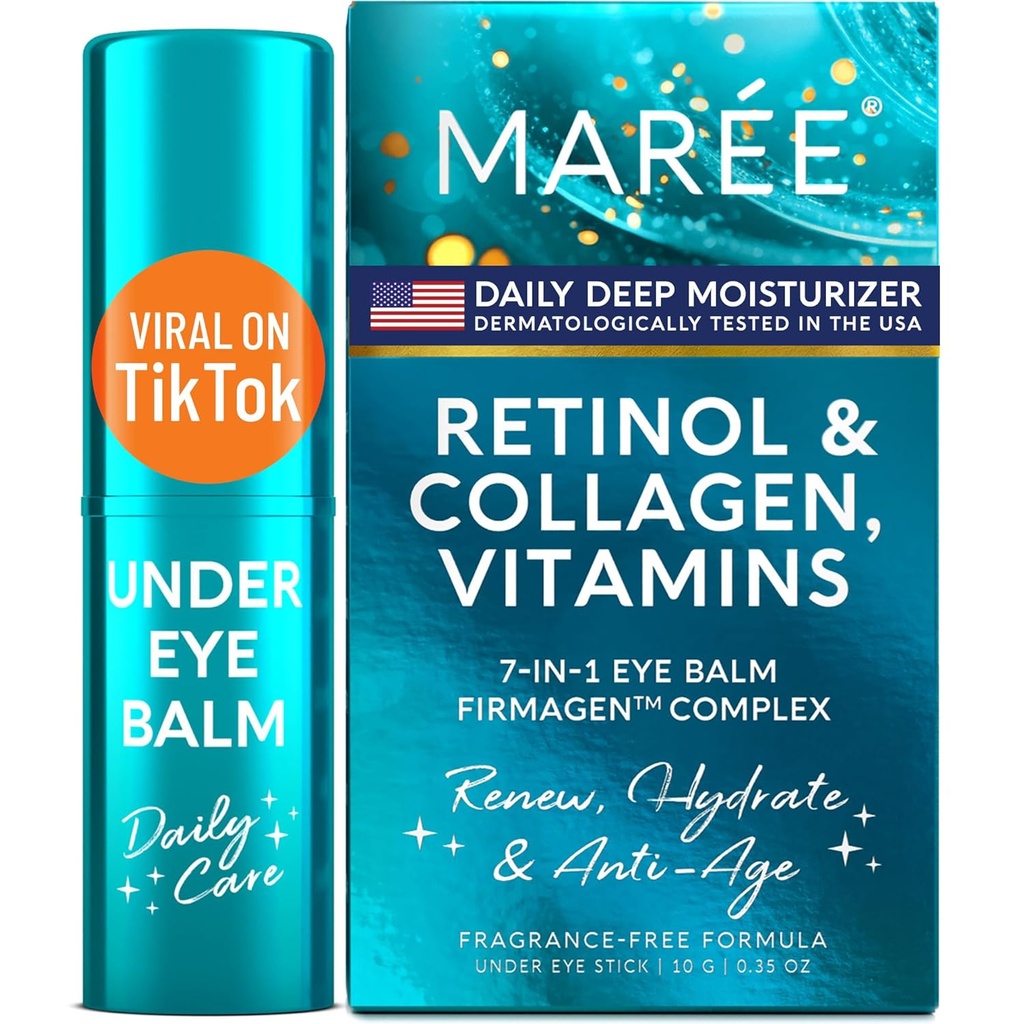 MAREE Under Eye Balm Stick con Retinol & Ceramide Complex - Moisturizer facciale per Dark Circles & Wrinkles - Under Eye Brightener Stick, Anti Wrinkle Hydrating Face Skincare