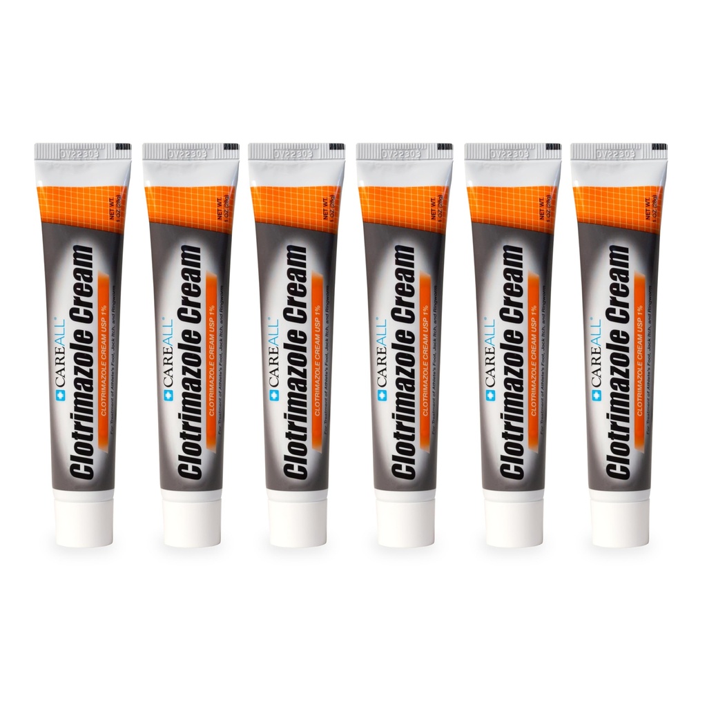 CareAll Clotrimazole Antifungal Cream 1% USP 1.0 oz. (6 Pack), Cures Most Athlete’s Foot, Jock Itch e Ringworm, Sooths and Relieves Itching, Burning and Cracking da queste condizioni