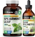 BIO KRAUTER Spearmint 250 Capsule & Saw Palmetto Tincture 4 Fl. Oz.