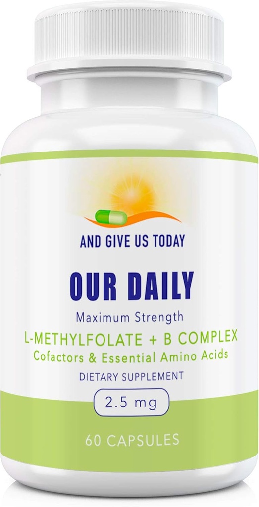 Il nostro quotidiano Vites L-metilfolato B Cofattori complessi e aminoacidi essenziali (2,5 mg) - Folato attivo, metilato B12 Methylcobalamin, B6 e Glycine - 60 conte