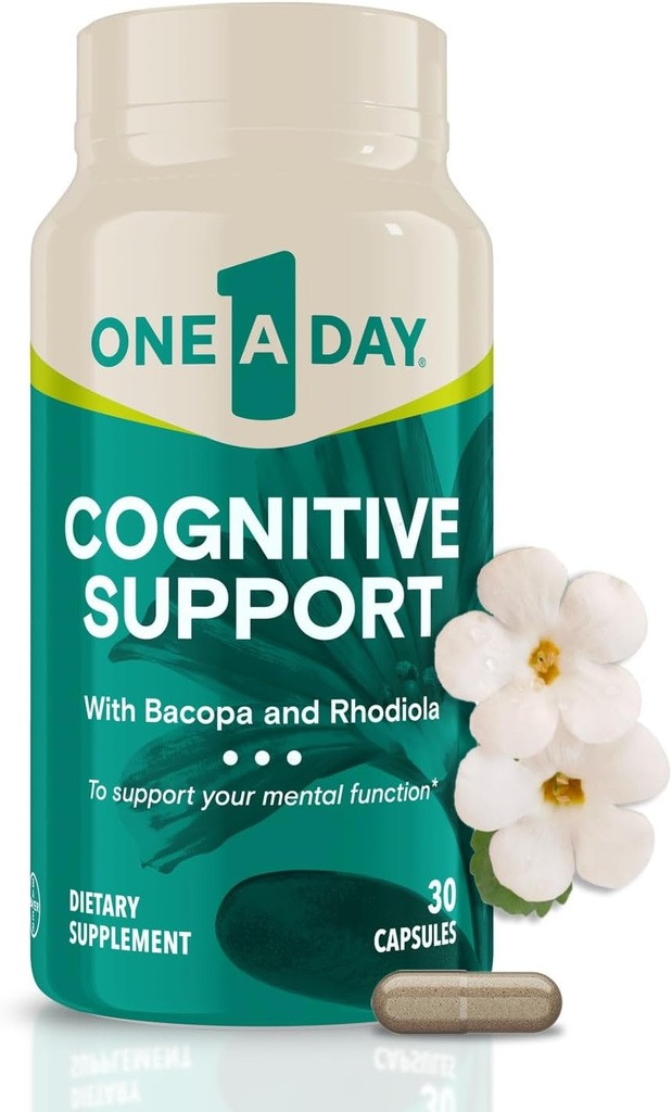 Un supplemento cognitivo di un giorno – Supplemento cervello per sostenere le prestazioni cognitive per gli uomini e le donne con Bacopa. Include anche Rhodiola, & Santo Basilio, 30 capsule (Packaging May Vary)