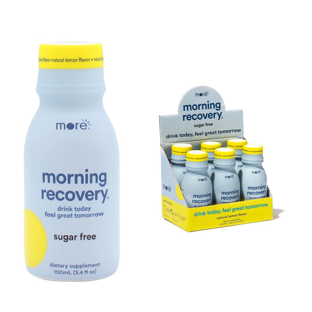 Mattina Recupero Electrolyte, Latte Thistle Bere Proprietario Formulazione a Hydrate Mentre Bere, Altamente Soluble Liquid DHM, Non OGM, Vegan, Gluten-Free, Zucchero-Free Lemon, Confezione da 6