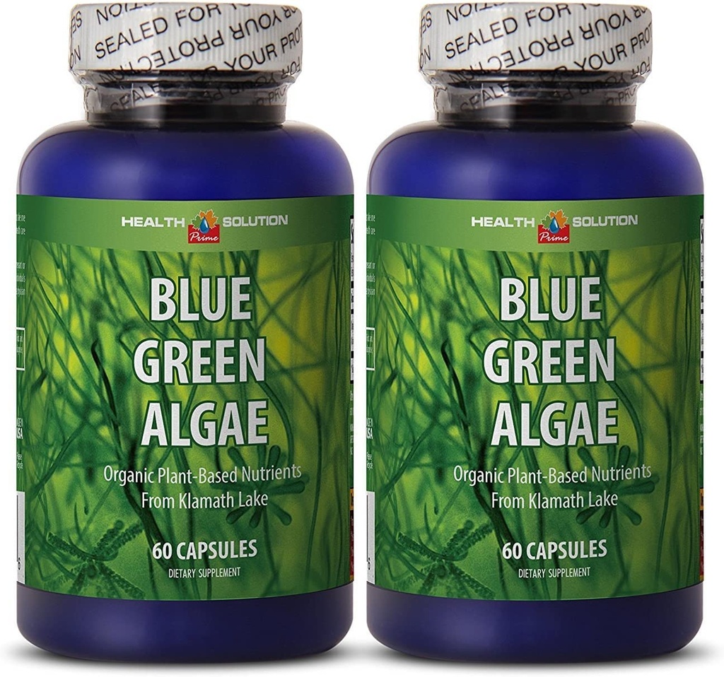 klamath alghe verdi blu - BLUE GREEN ALGAE 500MG da Klamath Lake - integratori nutrizionali antiossidanti, pillole di spirulina extra forza, pillole di energia per le donne Booster immunitario - 2 Bot 120 capsule