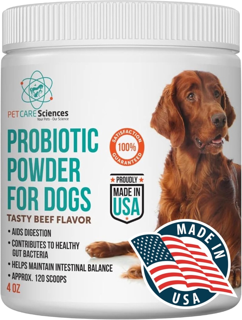 Appross. 120 Serve della polvere probiotica del cane - Probiotici e Supplementi di enzimi digestivi e supporto digestivo del cane - Made in the USA