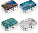 Pill Box 2 Compartment Piccolo caso di pillole,portabile per il supporto del contenitore del contenitore dell'organizzatore della pedana tascabile o del persino per contenere vitamine, farmaci, olio di pesce e integratori(4PCS)