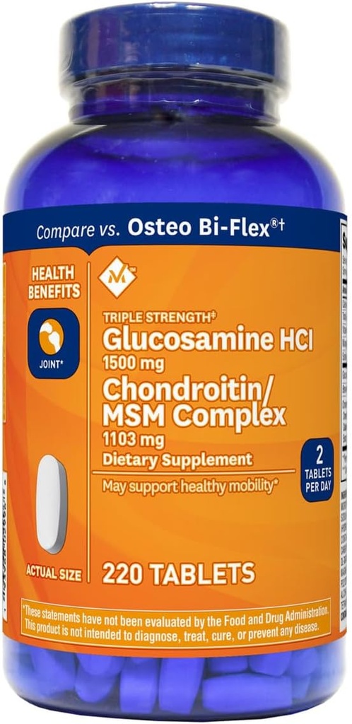 Mark Triple Strength Glucosamine 1500mg & Chondroitin MSM 1288mg compresse (1 bottiglia (220 compresse)