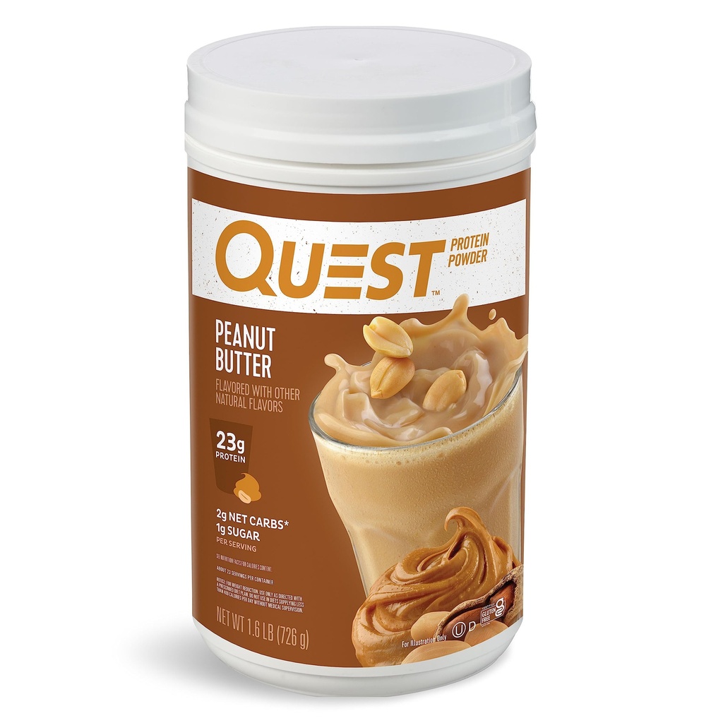 Quest Nutrition Peanut Butter Protein Powder, 23g Protein, 1g Sugar, Carb basso, Gluten Free, 1.6 Pound, 23 Servings