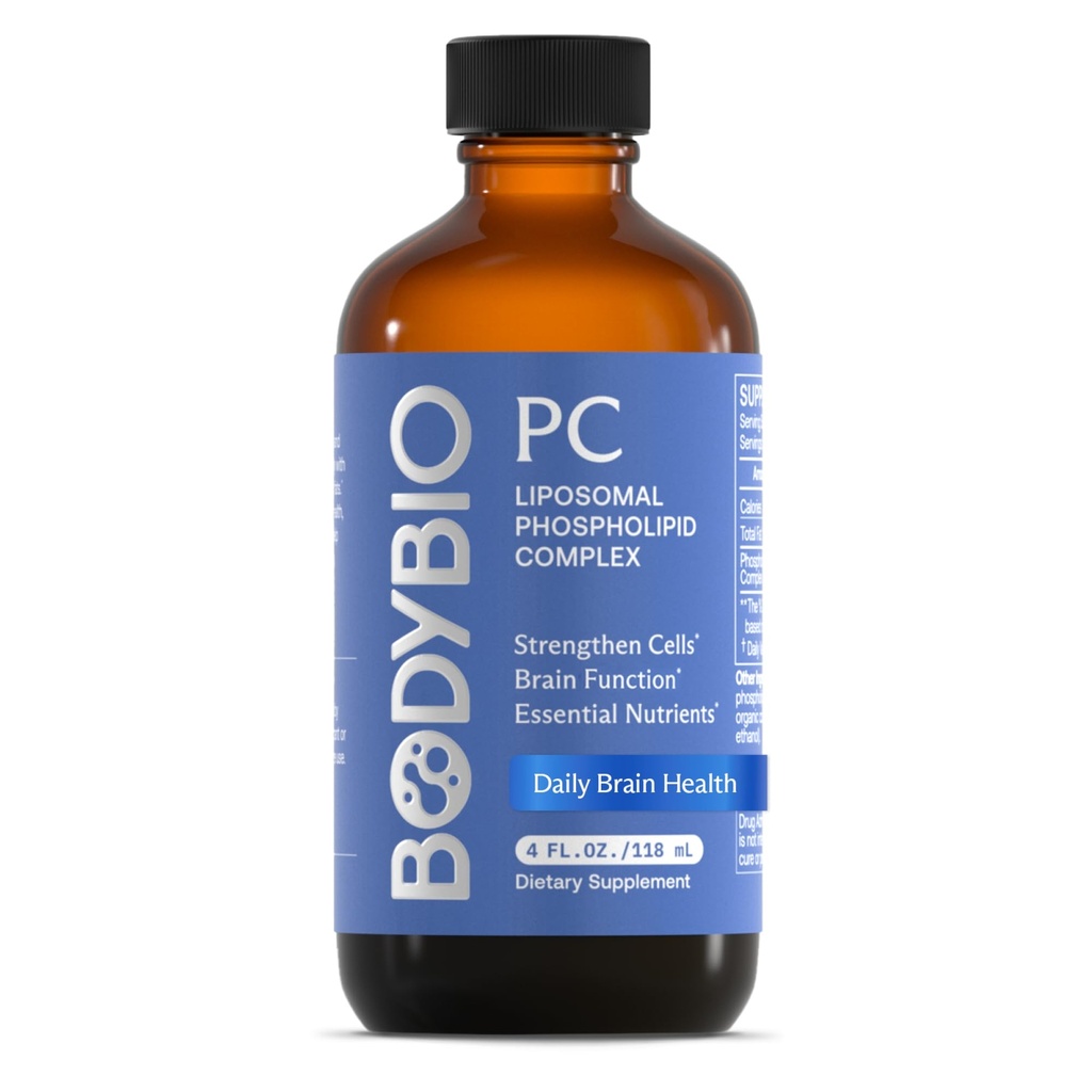 BodyBio PC - Phosphatidylcholine per la salute del cervello, Clarity mentale, Funzione cognitiva, Riparazione cellulare e invecchiamento sano, Phospholipid supplemento complesso per Detox giornaliero delicato