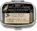 Metallo 2 organizzatore di pillole di scomparto Travel Friendly Portable Compact Pill Box Cute Pill Case per mantenere le vitamine / olio di filtraggio / prodotti/Meds/Tavola per borsa / tasca (etichetta Vintage)