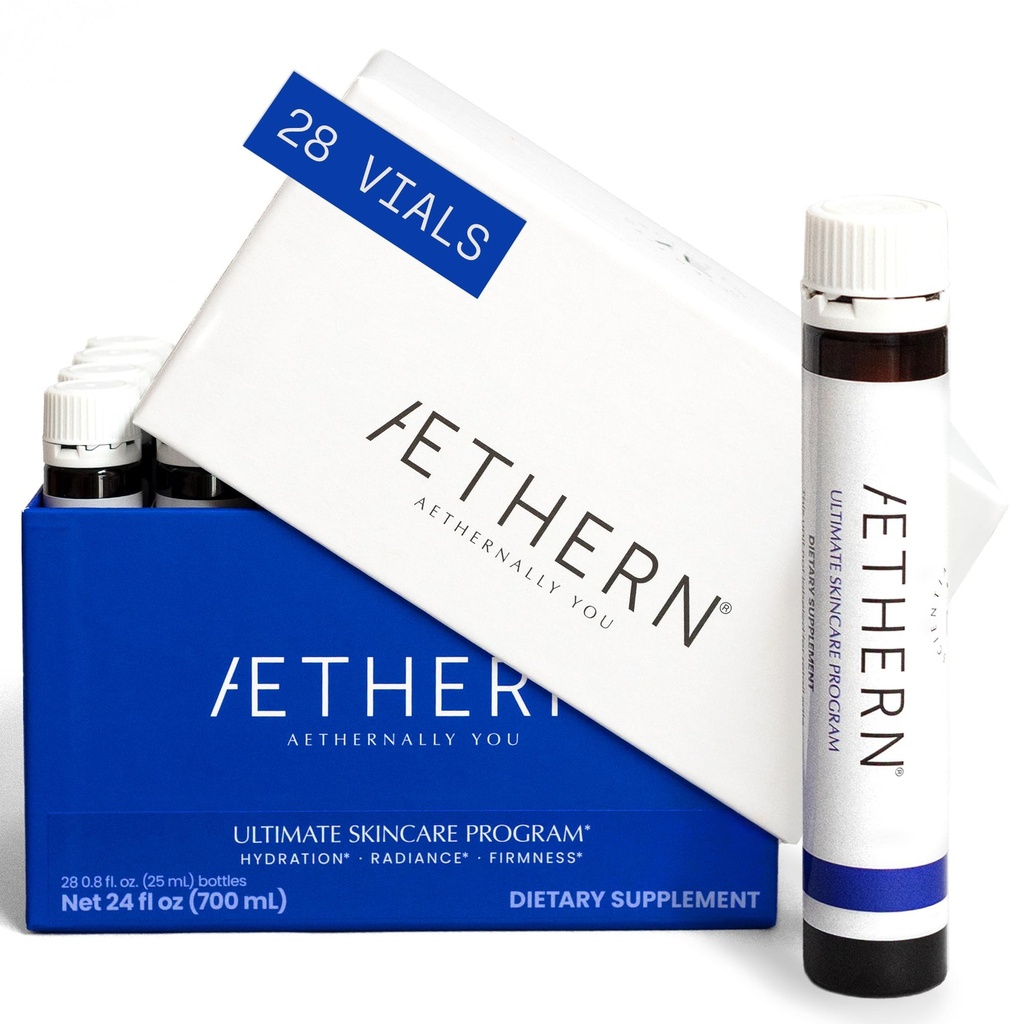 Integratore di cura della pelle liquida con l'acido collagene + ialuronico. Pronto a bere. Clinicamente dimostrato per la Glowing, Hydrated e Firm Derma. Protezione UV. 28 Servi. Ultimo programma di Skincare