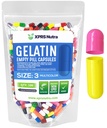 XPRS Nutra Size 3 capsule vuote - 100 Conta capsule Gelatina Vuota - Pillole DIY Capsule Filling - Pure Bovine Pill Gel Caps per Do-It-Yourself Supplements (Multi Color)