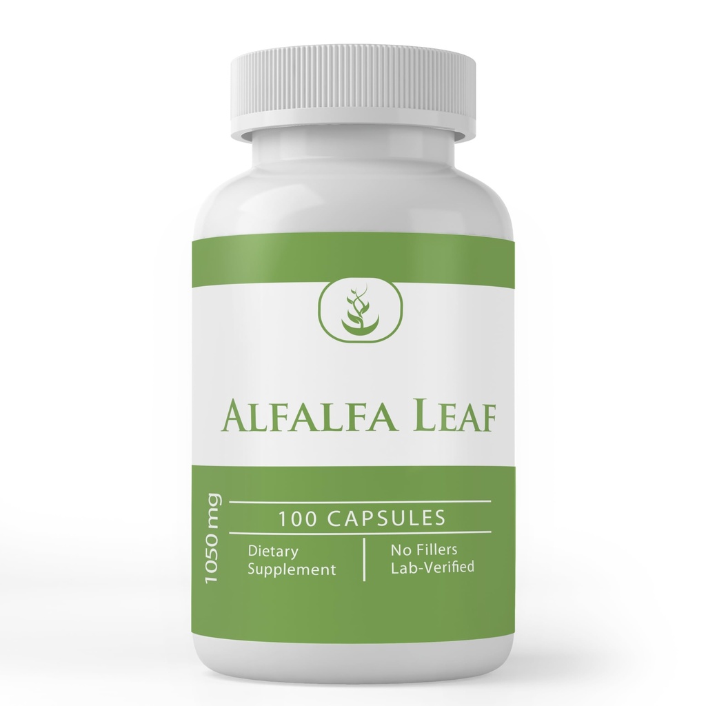 Ingredienti originali puri Alfalfa Leaf, (100 capsule) Sempre Pure, Senza Additivi o Filler, Verified Lab