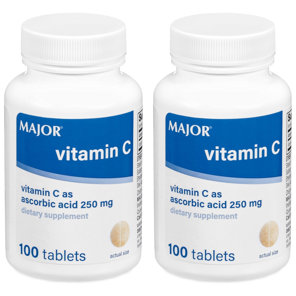 MAJOR Vitamin-C 250 mg compresse di acido ascorbico, 100 CT - Confezione da 2