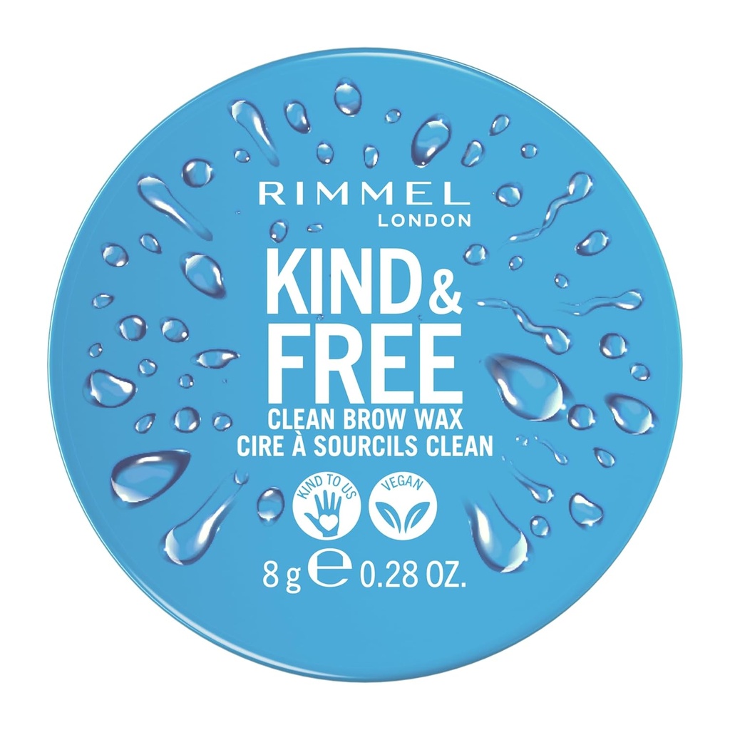 Rimmel London Kind & Free, Clear, Brow Wax, Facile da applicare, Long-Lasting Hold, No Flaking, No Residue, Brows sollevati, 0.28oz