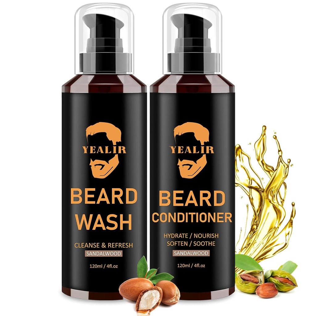 Cuscinetto Lavaggio & Condizionatore per Uomo - Ammorbidimento & Hydrate con Olio di Argan & Jojoba - Controlli Dandruff & Itching per un Cuscinetto Fresco, Smooth & Tangle-Free - 2-Pack (4oz Ogni)