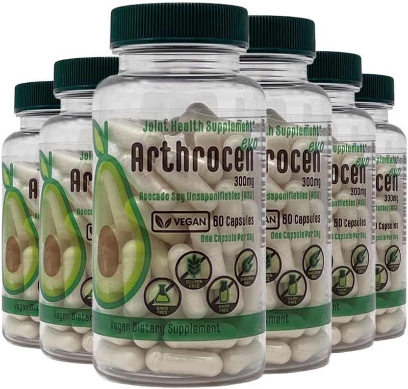 EVO Vegan Joint Health Supplement, 300Mg Avocado Soy Unsaponifiable, 60 giorni di alimentazione, una capsula al giorno (12 mesi)