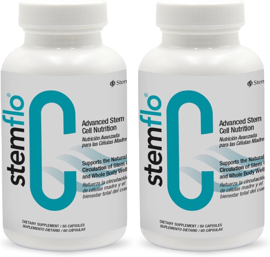 Rivitalizza il tuo sistema con StemFlo® Advanced Formula 2 Pack - Trans-Resveratrolo, Curcumina e Super Antiossidanti per Salute, Longevità e Vitalità